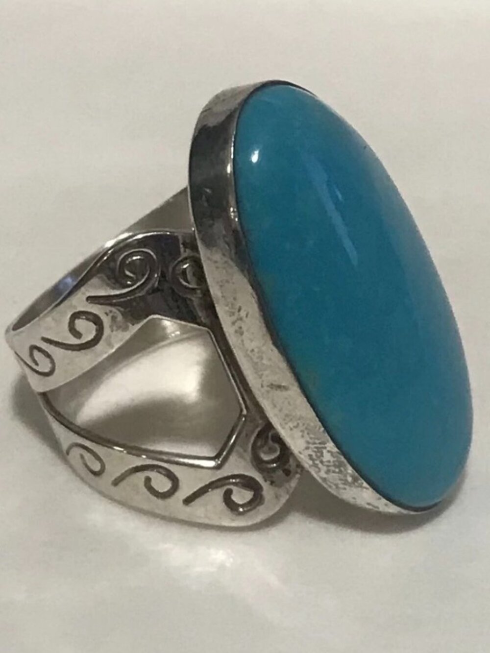 Jay King DTR Sterling Silver & Turquoise Southwestern Style Oval Ring Size 9.5